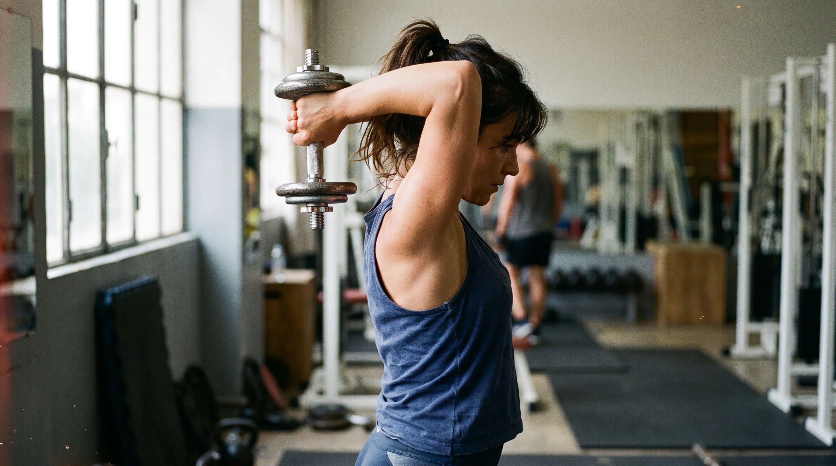 Muscler sous les bras avec haltères : exercices triceps