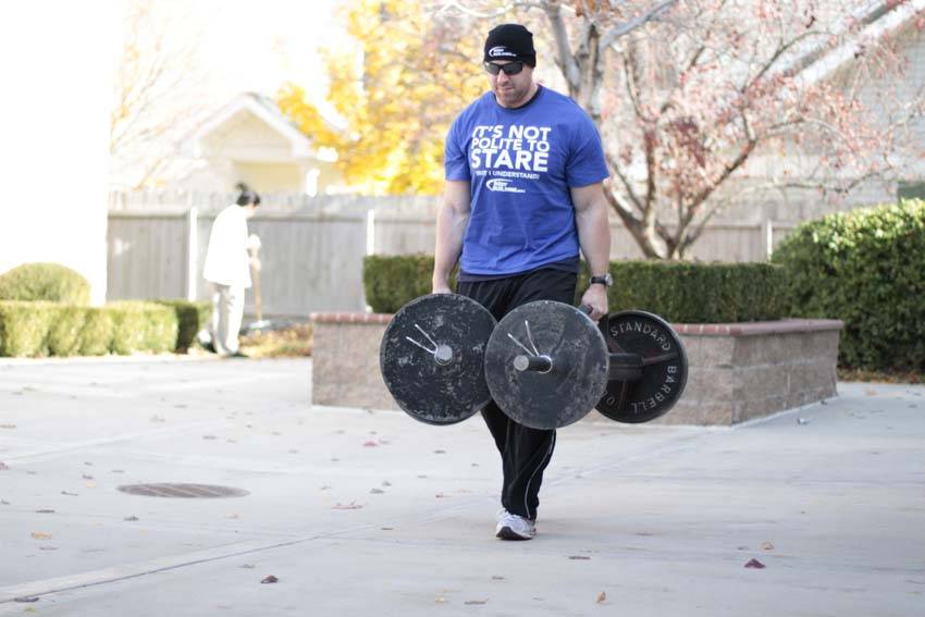 Farmer walk haltère - position finale