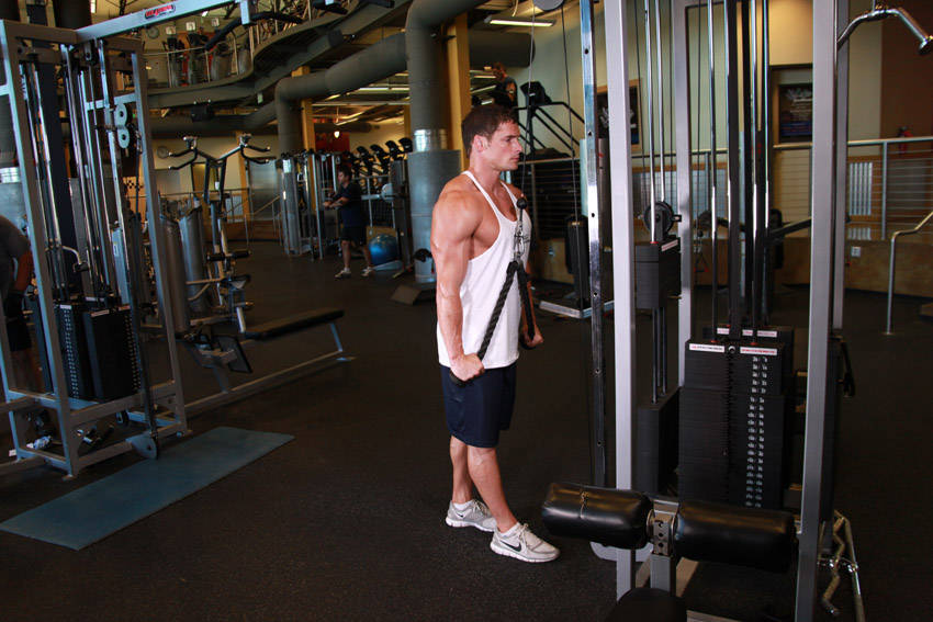 Push-down poulie corde - position finale