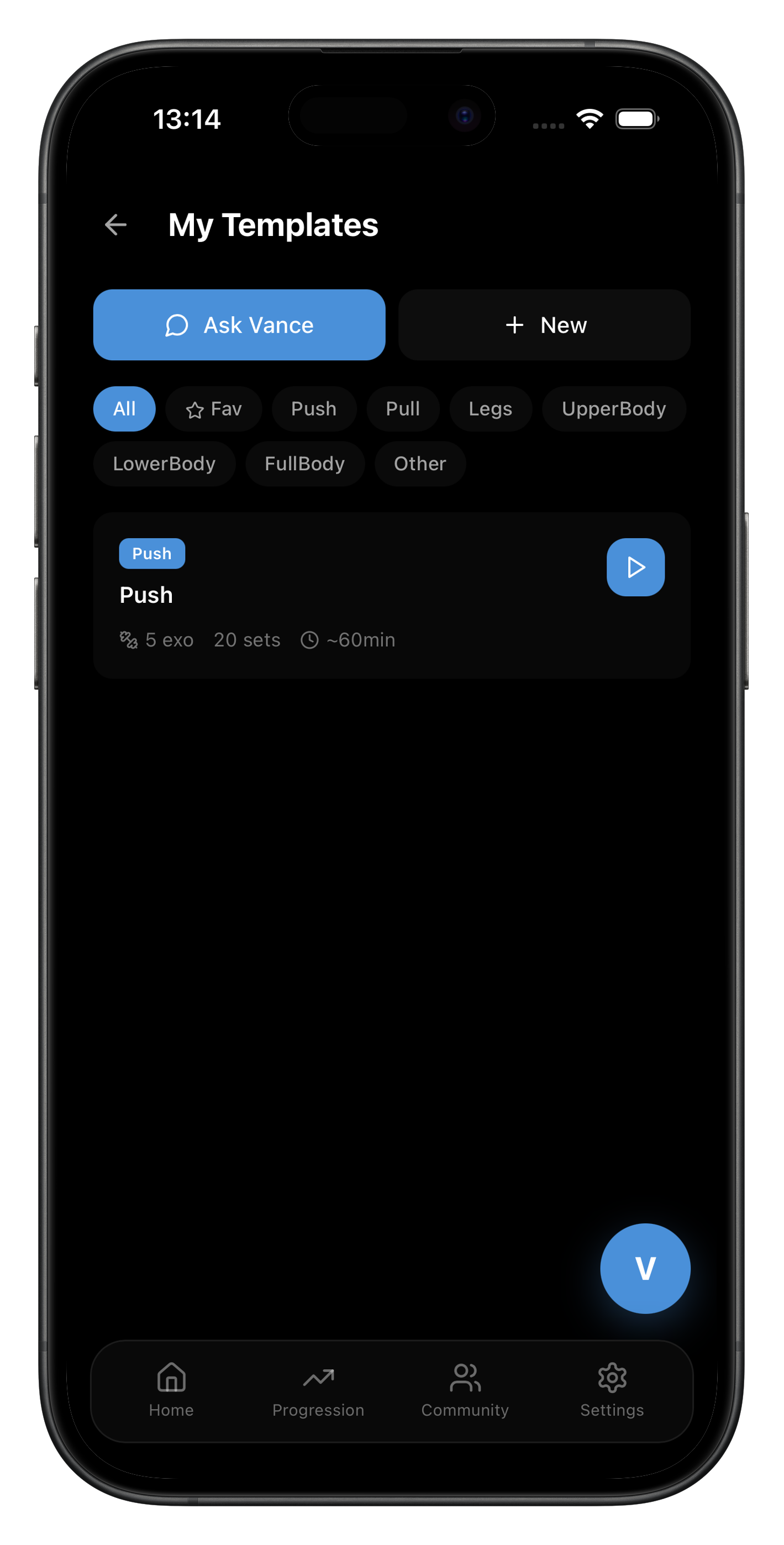 Workout templates AIVancePro