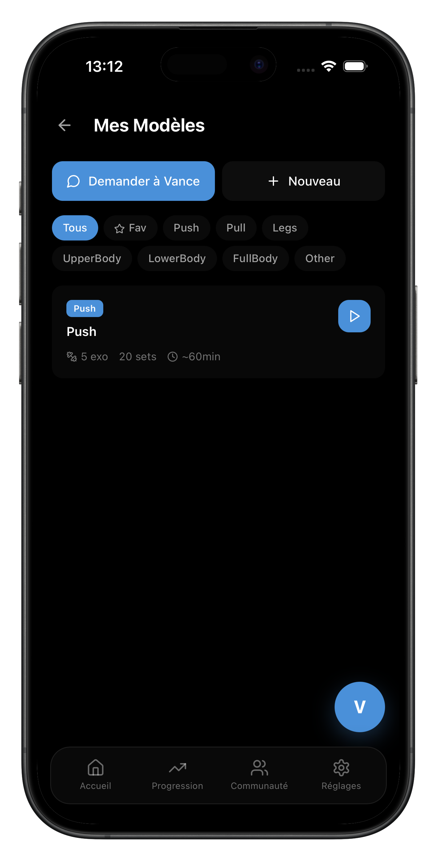 Templates de séances AIVancePro